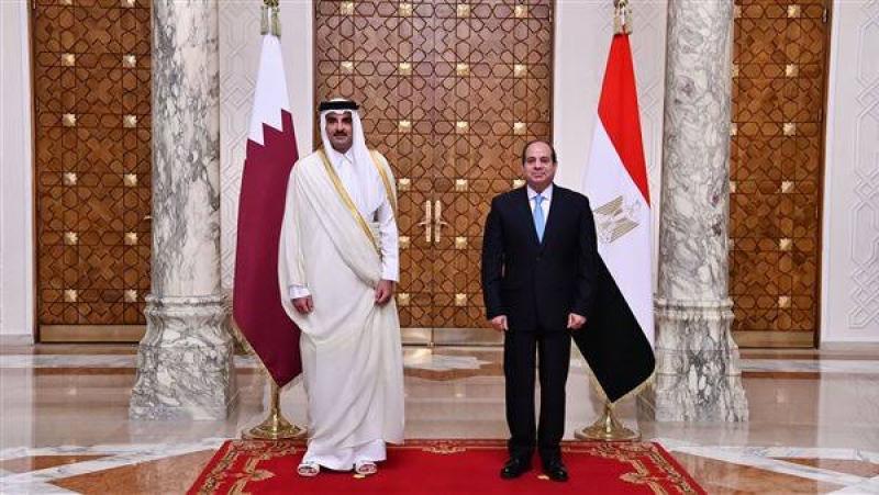 الرئيس السيسي مع أمير قطر