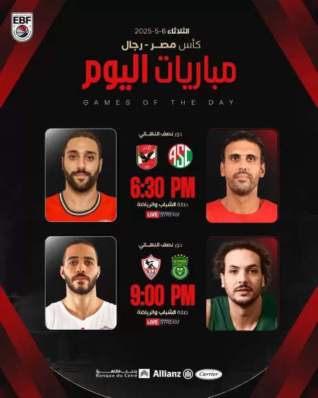 مواجهات كأس مصر لكرة السلة
