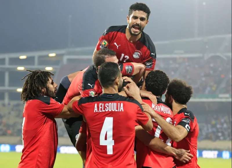 احتفال لاعبي مصر امام السودان